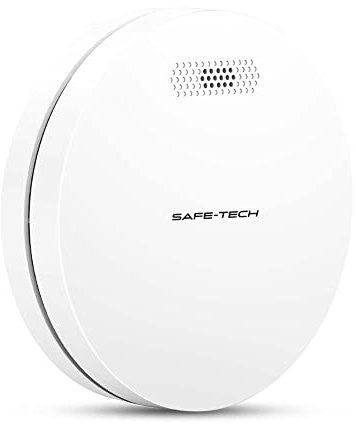 SAFE TECH Wireless Interlinked Smoke Alarm, Smoke Detector 10 Year Battery with Photoelectric Sensor, Fire Alarm with LED Indicator Low Battery and Fault Warning for House and Bedroom