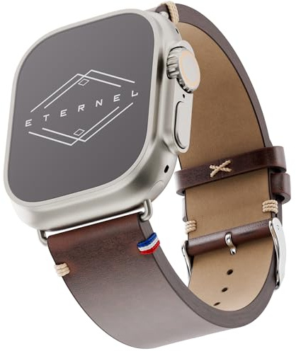 Eternel – Logan Vintage Armband sagenhaft – Kompatibel mit allen Apple Watch Modellen – Alle Größen – Handgefertigt in Frankreich – Pflanzlich gegerbtes Leder
