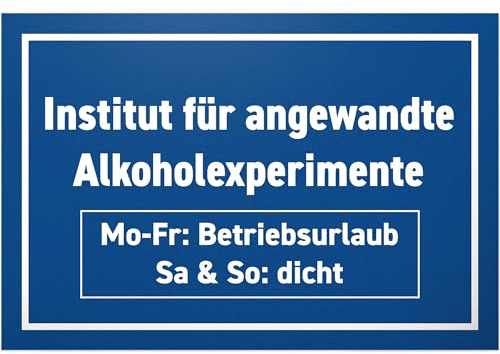 DankeDir! Institut Alkoholexperimente - Schild 30 x 20 cm - Alkohol Geburtstagsdeko Geschenkidee Geburtstagskgeschenk Partydeko - Männer JGA für ihn Party Geschenk lustiger Spruch