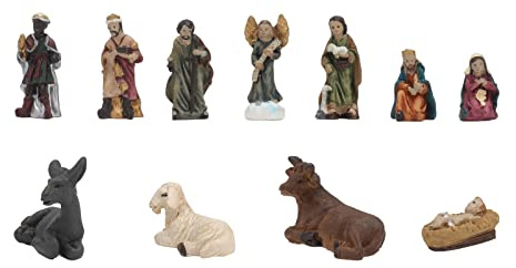 CHICIRIS Christmas Resin Nativity Sets, Nativity Scene Figurine Set,11 Pcs Christmas Resin Nativity Sets Vivid Lifelike Christmas Ornament Gifts for Holiday Desktop Decoration