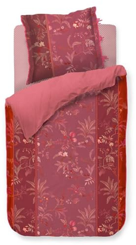 Pip Studio Bettwäsche Isola Pink Beige Perkal Pflanzen Farne Palmen Blumen Blüten Figuren Pferd, Größe:135 cm x 200 cm