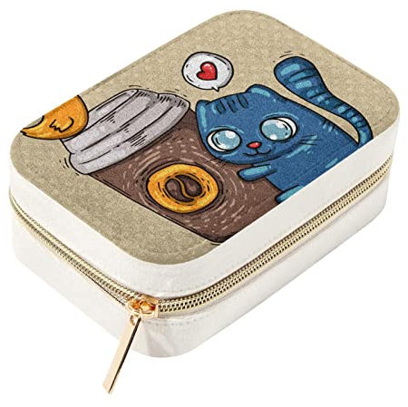 Mini boîte de rangement portable double couche pour bijoux ou thé au lait