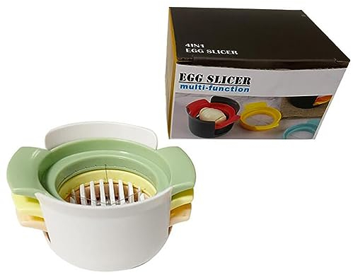 Cortador de huevos 3 en 1 para huevos duros, cortador de huevos de alambre de acero inoxidable resistente para huevos cocidos, pies antideslizantes, apto para lavavajillas