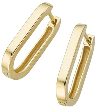 Giorgio Martello Milano Klappcreolen Ovale Form, Silber 925 Gold, 2 Cm 925 Sterling Silber