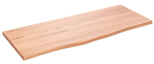 vidaXL Waschtischplatte Hellbraun 100x40x2 cm Massivholz Behandelt
