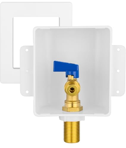 HeSun Sweat Ice Maker Outlet Box,Inlet 1/2 Inch MIP x Outlet 1/4 Inch OD Compression Connection,with 1/4 Turn Shut Off Valve