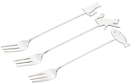 MAGICLULU 3pcs Dessert Forks Fruit Forks for Appetizers Cakes Sweets Easy to Clean for Home Party Use