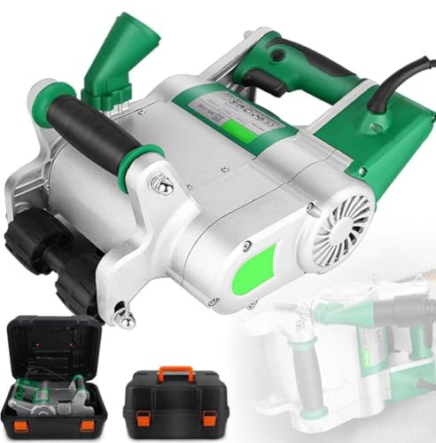 Rozadora de pared eléctrica de 1100 vatios, Máquina ranuradora de concreto de mano, Máquina ranuradora de pared profesional sin polvo, Rozadora de pared, Diseño colgante, Ancho ajustable,35mm
