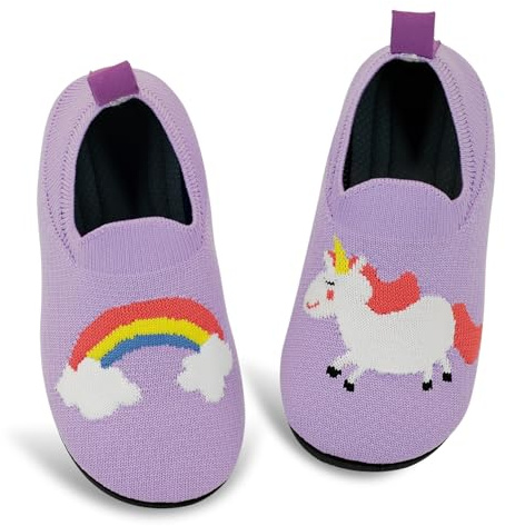 qpyysz Chaussons pour enfant garçon fille garçon fille garçon pieds nus enfants pantoufles licorne renard pantoufles respirantes antidérapantes chaussures d'apprentissage de la marche, Licorne