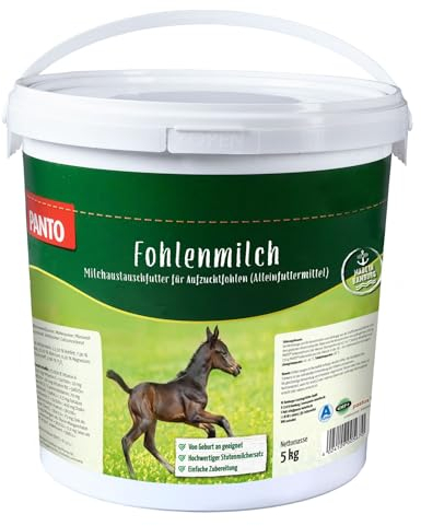 PANTO Fohlenmilch Pferdefutter 5 kg – Fohlenmilchpulver mit hochwertigen Proteinen und Fetten, einfache Anmischung, stärkt das Immunsystem, mit Vitamin C
