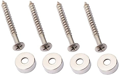 TOYANDONA Silberne Metall Halsgelenkbuchsen Schraube Leicht und Einfach zu Montieren für Gitarre und Bass 4 Stück Zubehör für Gitarrenkörper und Halsverbindung