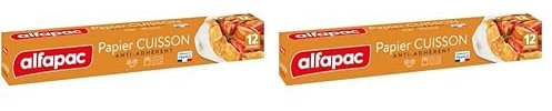 ALFAPAC - Papel para hornear de 12 m, fabricado en Francia (Paquete de 2)