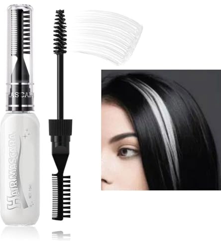 Djowyh tillfällig hårkrita färgkam-set, hårkritkam | Hårfärgs-mascara-set – tillfällig hårfärg, 8 färger, mascara-hårkritset för födelsedags-cosplay, hårhighlighting-set