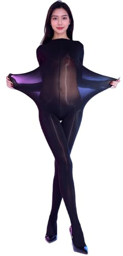 RUIBAVYA Bodystocking Übergröße für Damen Catsuit Sexy ReizwäSche Full Body Stockings Nylon Ganzkörper Strumpfhose Bodysuit
