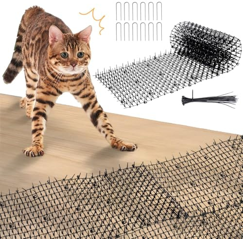 Törngaller mot katter, 30 cm x 200 cm kattförsvarsmatta, djurbarriär med spikar, matta mot katter, kattgaller, trädgård, tagggaller, djurbarriär, kattskrämma, galler, kattskrämma, spingaller