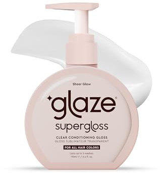 Glaze Supergloss Sheer Glow Clear Conditioning Gloss With Dispensing Pump – Transparent Hair Gloss For All Hair Types & Colors – Boosts Color, Shine & Hydration - 6.4 Fl Oz