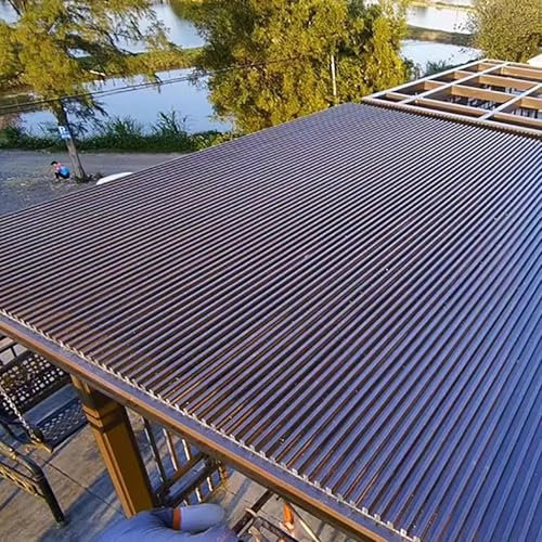 Panel de Tejas corrugadas para Techo de 1, 2, 3, 4, 5 y 6 pies, para gallinero, Invernadero, Casas móviles, Techo de Patio de Aluminio para Montaje en Pared sobre terraza (marrón, 4 Piezas,