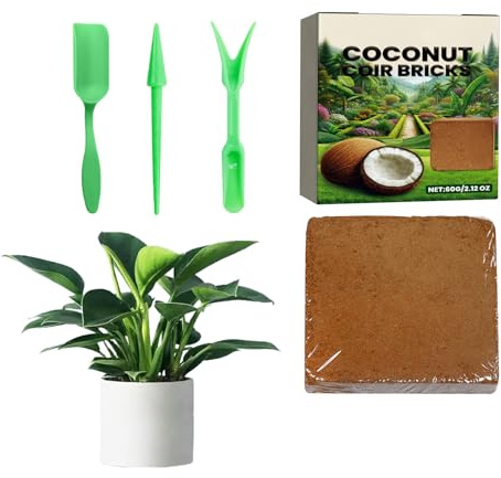 Ladrillos De Coco De Coco - Sustrato De Plantación Orgánica | Suministros De Jardinería Natural | Medio De Cultivo Hidropónico Reutilizable, Acondicionador De Suelo Sostenible, Ladrillo Para Jardinerí