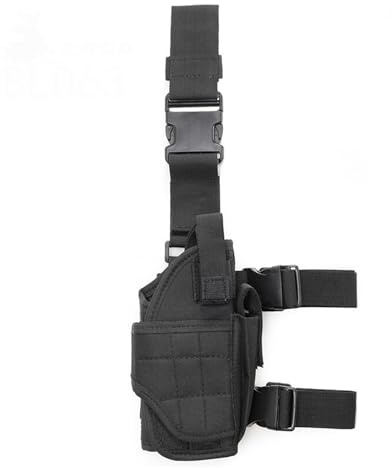 Jungle Leopard Taktische Bein Holster Airsoft Pistole Tasche Gun Drop Pouch Magic Strap Wraps for Pistole(BK)