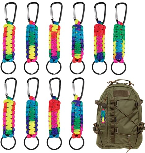 10 Stück Schlüsselanhänger mit Karabiner,Outdoor Lanyard Schlüsselringe
