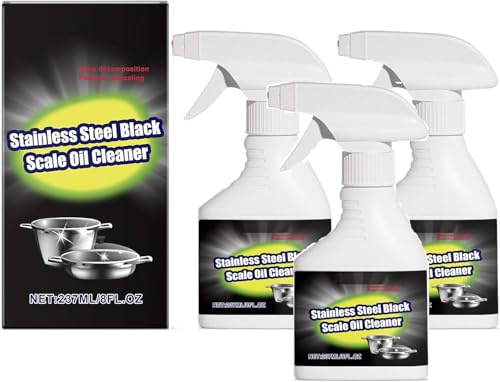 Stainless Steel Black Scale Oil Cleaner, Rust Stain Remover Heavy Duty, Pan Bottom Stain Cleaner, All-Purpose Pot and Pan Grease Cleaner, for Cleaning Stoves, Rust Converter for Metal (3)