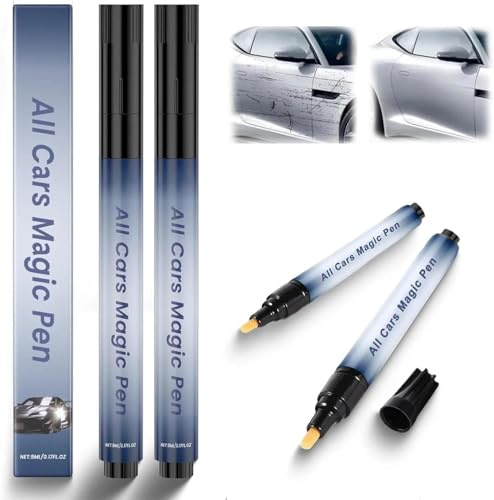 2PCS All Cars Magic Pen for Car Scratches, Auto Paint Scratch Remover for All Cars Colours, Quick Filling & Sealing Car Touch-Up Pen, Fits Vehicle Auto Surfaces and Paint Damage