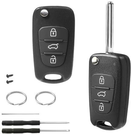 2er Set Autoschlüssel Fernbedienung Gehäuse 3 Tasten Schlüsselgehäuse Ersatz Robuste Schlüsselhülle Kompatibel mit Hyundai i10 i20 i30 ix20 ix35 & Kia Picanto Rio Ceed Sportage Venga Soul