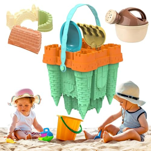 yztju Collezione di Costruzione di Castello Sand Cancello, Set Completo, per Gioco Leggero | Giocattoli di Sabbia Portatili e durevoli con Sacchetto di immagazzinaggio in Rete per e Adulti,