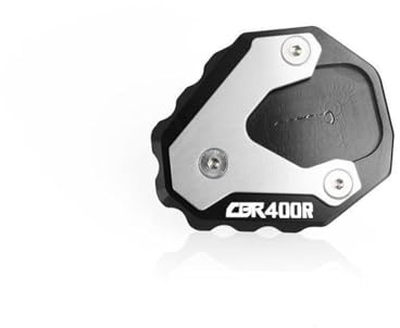 Motorrad SeitenstäNder Motorrad Ständer Schuh Für CBR400R Modifizierte Seitenstütze Vergrößerte Sitzfußstütze Verbreitertes Polsterzubehör(Silver)