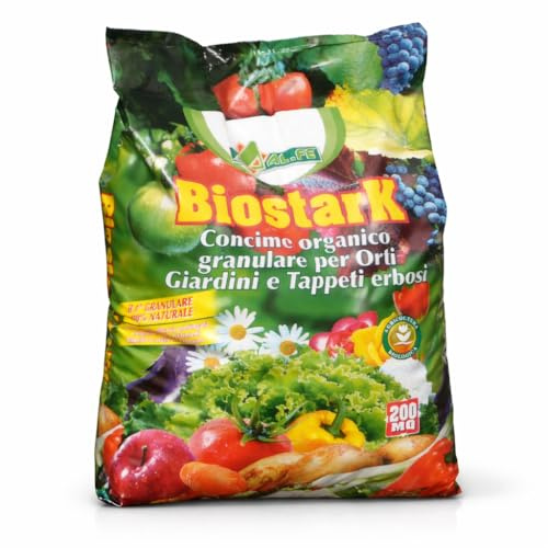 15 Kg Concime Organo-Minerale NK 5-8 Granulare – Concime Naturale per Orto, Giardino e Tappeto Erboso – Consentito in Agricoltura Biologica – Rilascio Graduale, Migliora il Terreno
