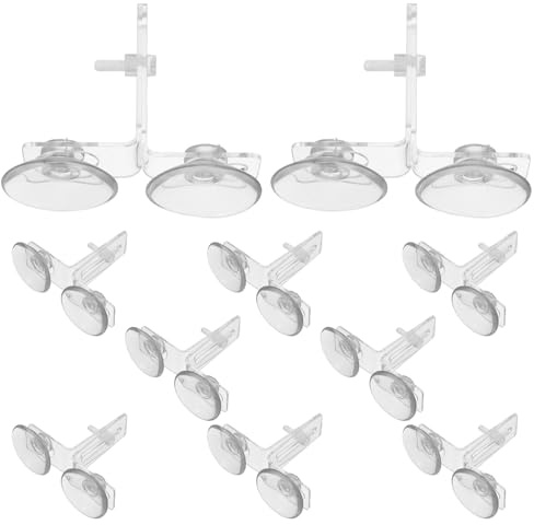 Levemolo 10 Sets Fish Tank Divider Suction Cup Clips | Aquarium Separation Clip for Partition Boards | 10mm/3/8 Screw Tank Divider Clamp for Aquatic Plants, Fish Breeding, and Pet Habitats