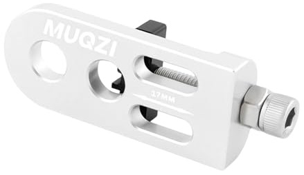 Okiyakusama Bike Chain Tensioner Ajustador Profesional de Cadena Bici Tensor Robusto en Aluminio Fácil Uso Adaptable Universal Adecuado para Ciclismo Deportivo Y, Plata