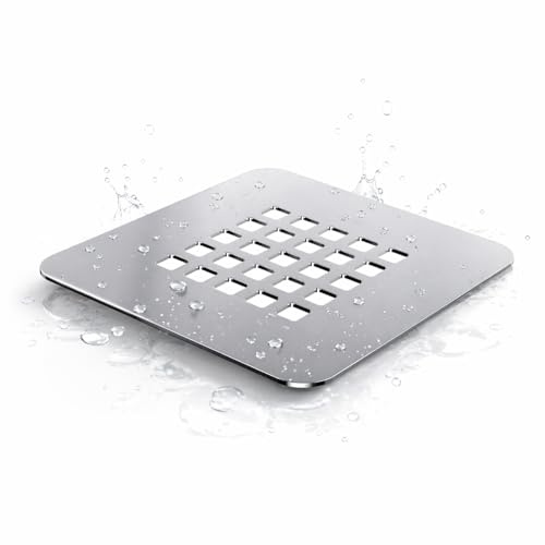 Rejilla Cubretapón para Plato de Ducha Stone, Acero Inoxidable, Fácil de Limpiar, Color Cromo Acero Cepillad