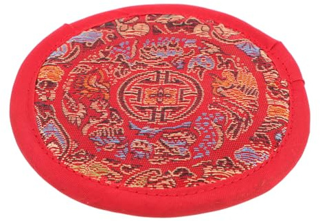 Coussins pour Bols Chantants 1 Pièce en Coton Rouge, Coussin | Artisanat Cousu Main, Léger et Portable, Accessoire pour Bol Sonore Bouddhiste