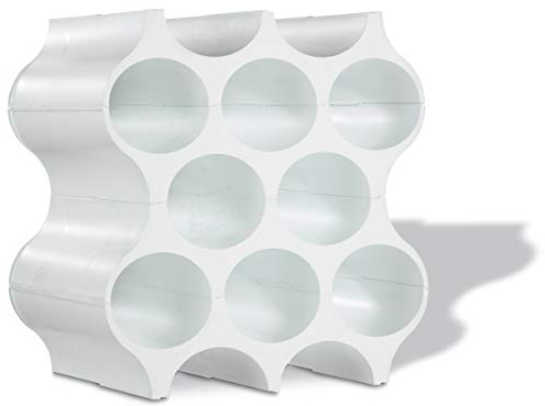 Koziol Set-UP Flaschenregal 4-teilig | für 10 Flaschen | Weinregal, modular erweiterbar, stapelbar | biozirkulärer Kunststoff, stabil, spülmaschinengeeignet | Küche, Haushalt, Wohnen