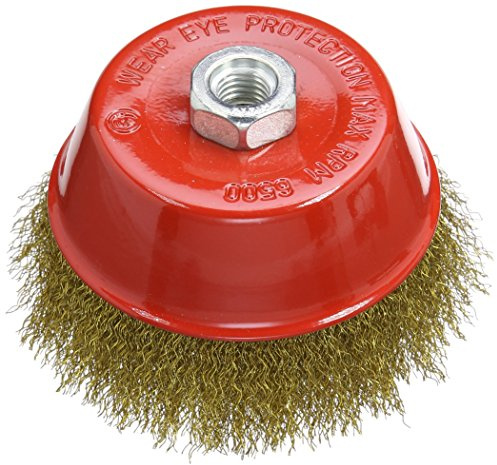 Silverline 868900 Brosse boisseau acier laitonné ondulé 125 mm