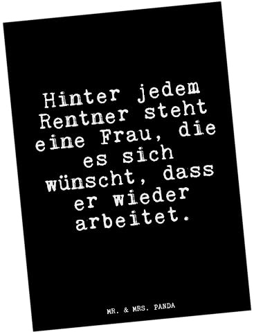 Mr. & Mrs. Panda Fotokarte Hinter jedem Rentner steht... - Geschenk, Kunstkarten, Glizer Spruch Sprüche Weisheiten Zitate Lustig Weisheit Worte, Ansichtskarten, Pensionierung, Ansichtskarte, Grußkarte
