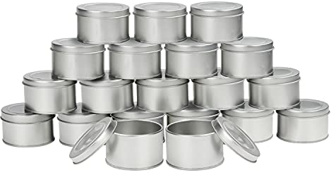 Kurtzy 20Stk Blechdose mit Deckel Rund Silber - Kleine Dose mit Deckel Metall 6,5x4cm – Blechdosen Metalldosen Leer – Metallbox Blechdose Rund Tiegel für DIY Basteln, Gewürze, Cremedose Leer