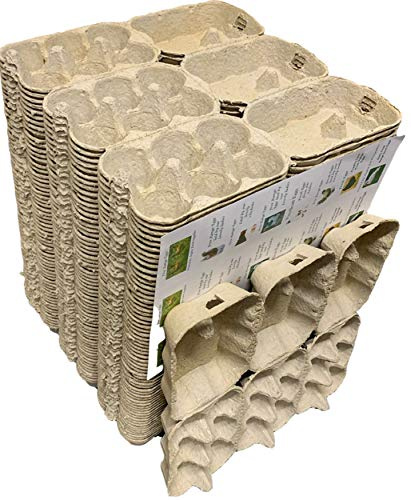 60 Grey Egg Boxes 3 x 6 - includes 24 Anglia Farm Supplies Labels