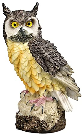 Garten Ornament Eule Dekoration Garten Geschenke für Frauen Harz Material Sammlung Eulen Ornamente für den Hausgarten Statuen Outdoor Tiere Taubenabwehr Weiß