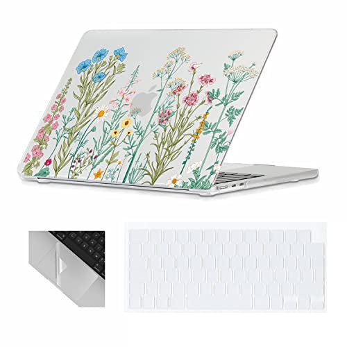 Se7enline Compatible with 13.6 MacBook Air Case M2 M3/M4 2022-2025 for Mac Air 13.6-inch A2681/A3113/A3240 Laptop Hard Shell Case with Keyboard Protective Cover & Trackpad Protector, Colorful Floret | Laptop Hard Shell Case,Keyboard Cover Skin,Trackpad Protector, Artistic Unique Special Cute Pattern for Girls Women Student