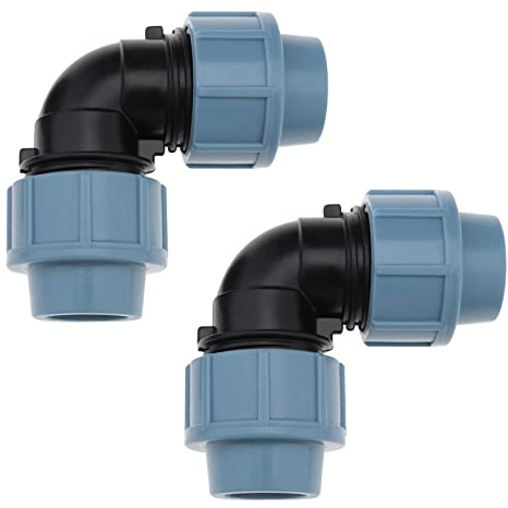 OTOTEC 2Pcs Water Pipe Elbow Replacement Water Pipe Quick Couplings 90 Degree Plastic Compression Fittings Accessories for Irrigation System 20mm