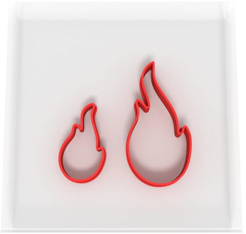 Just Cutters Flame Cutters | MINI/Small Set of 2 Fondant Icing Cutters Pastry Jewellery (3CM + 5CM)