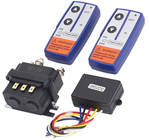 Kit de Télécommande de Treuil sans Fil 12 V, Relais de Contacteur de Solénoïde de Treuil 250 A 30 W avec Interrupteur de Contacteur de Relais de Télécommande pour Treuils ATV UTV
