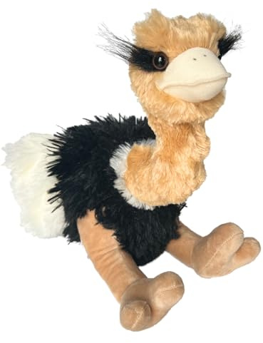hM - Strauß Plüsch - Vogel Strauß Stofftier als Wurfstrauss für die Hochzeit oder als Braut und Jungesellinnen Geschenk - JGA oder Hochzeitsgeschenk.