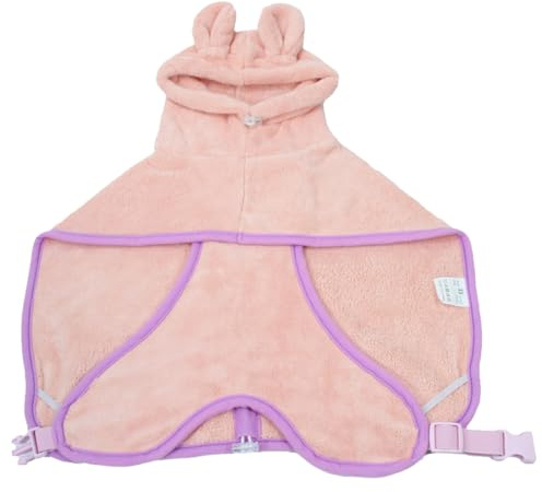DOTEYAYP Dog Drying Coat with Hood, Adjustable Soft Wrap Bathrobe with Buckle, Super Absorbent Fast Drying Tower for Small, Medium, Large Dog Cats (X-Small, Pink)