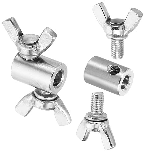 PATIKIL Morsetto per Cavo 7mm Foro Filo Corda Mollette, 2pz Morsetto per Cavi in Acciaio Inox 304 Mano Intrecciato Filo Morsetti Elementi fissaggio Viti per Acciaio Filo, Argento