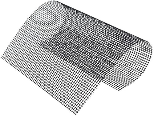 Virsus 2 Tappetini Barbecue Antiaderente riutilizzabili Nero 1582, Misura 37x43 cm, Griglia a Rete Grill Mesh per griglia elettrica a Gas e Carbone per Grigliare Carne, Pesce