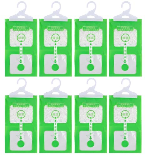 Sacchetti deumidificanti per armadi,Set di 8 Sacchetti 100g Assorbiumidità Armadio,Buste deumidificatore da Appendere,Set Anti-Muffa Deumidificanti,Sacchetto Essiccante per Cucina Bagno Auto