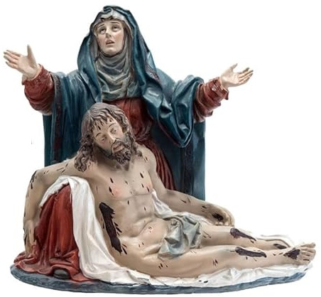 DRW Figura Virgen Piedad de Resina Pintada a Mano 19 cm